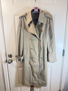 Vintage Totes Trench Coat Women’s XL Beige Double Breasted 079
